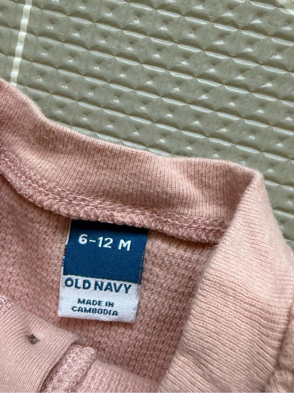 Old Navy|Baby girl blush Pink Waffle Knit Long-Sleeve One-Piece jumpsuit,6-12M